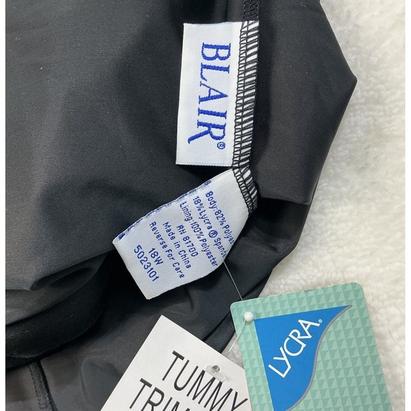 New Tummy Trimmer Bathing Top 18W Blair Black Power net‎ lining Paded Cups Lycra - Picture 10 of 10